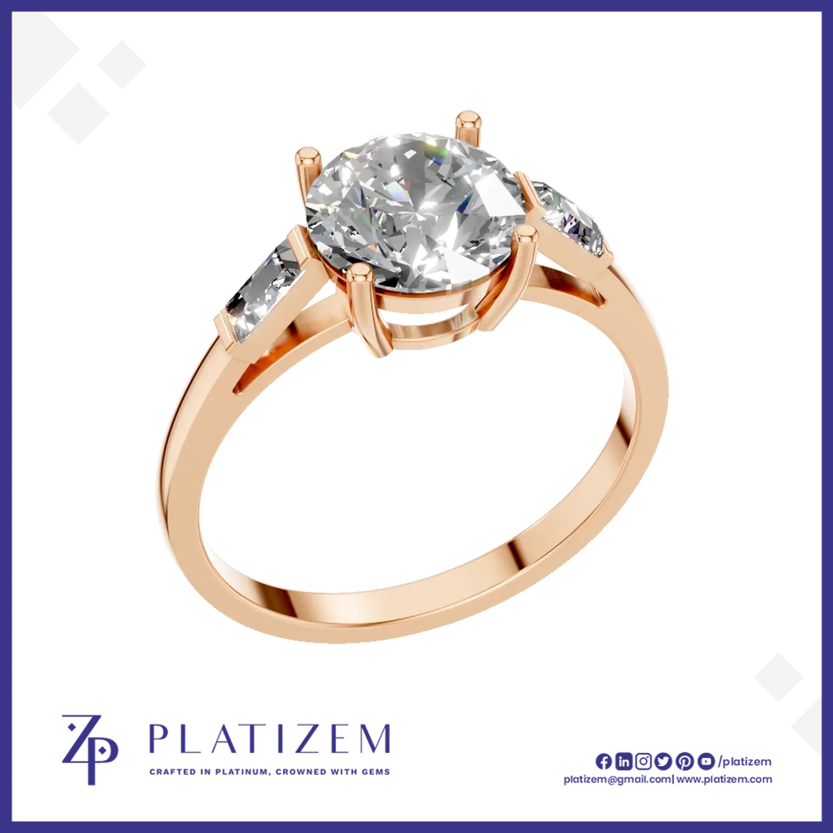 Round Cut Solitaire Diamond Engagement Ring Elegant Bridal Jewelry