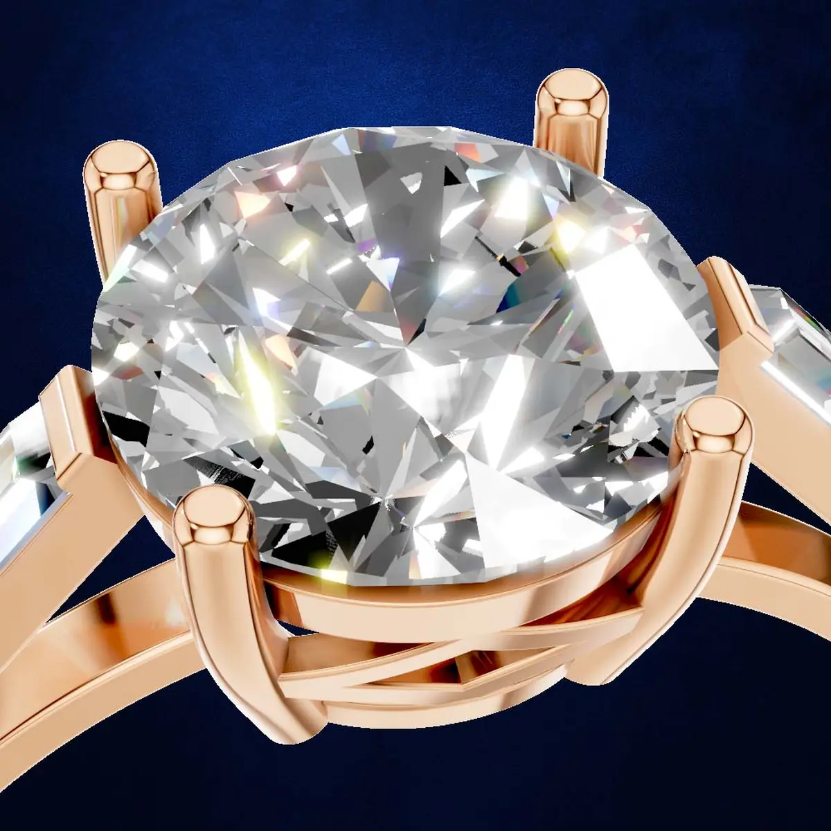 2 Carat Round Solitaire Engagement Ring 18K Gold Laboratory Grown Diamond Luxury Proposal Wedding Jewelry