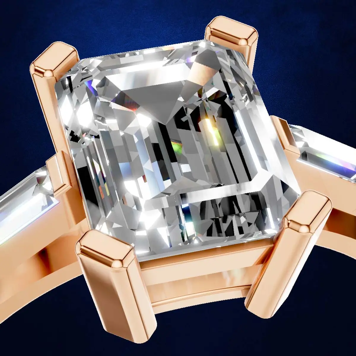 2 Carat Oval Laboratory Created Diamond Ring 18K Gold Luxury Ring