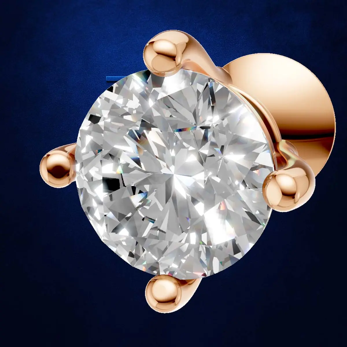 Round Cut Laboratory Grown Diamond Stud Earrings in Gold, Silver and Platinum Luxury