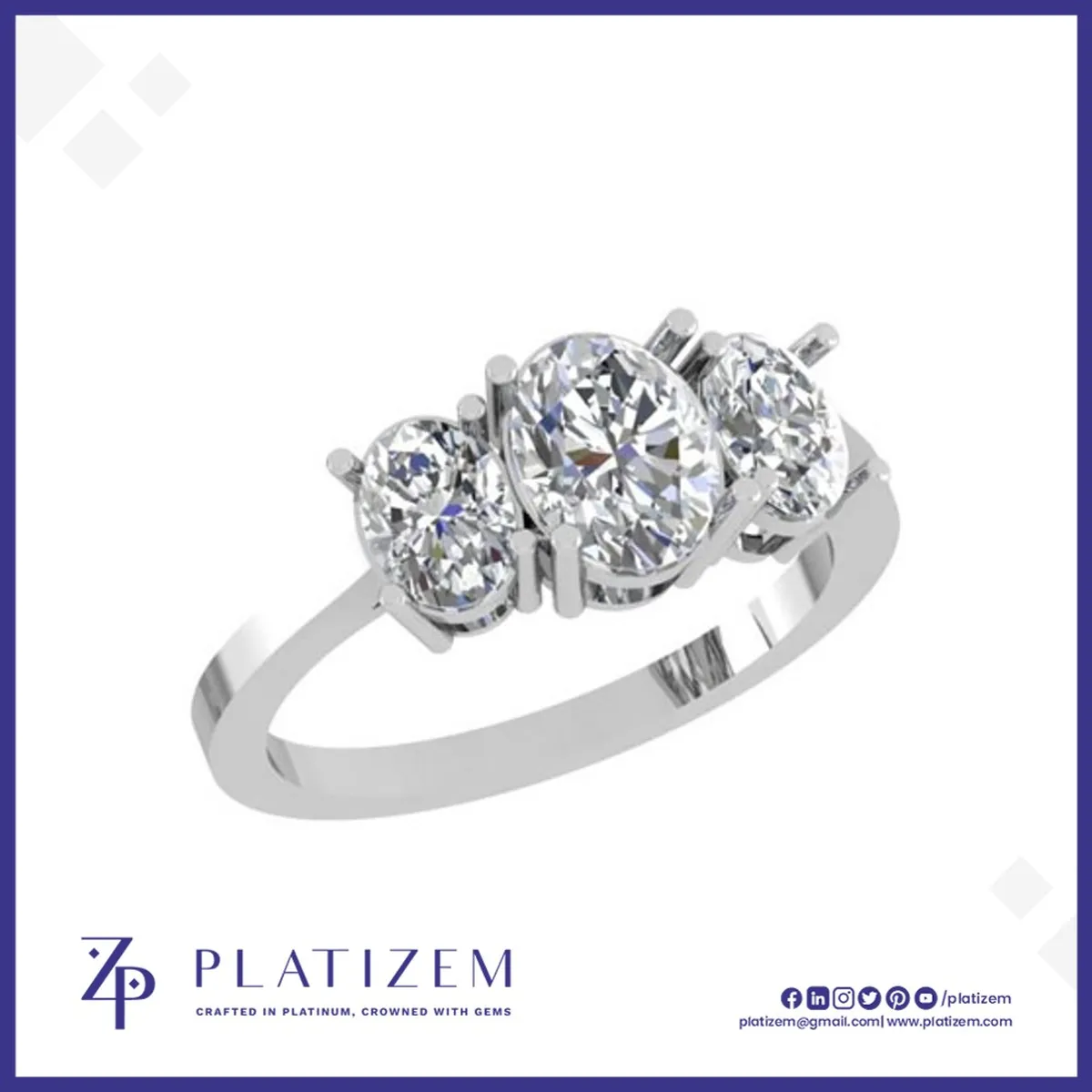 Graduated Oval Trilogy Diamond Ring
