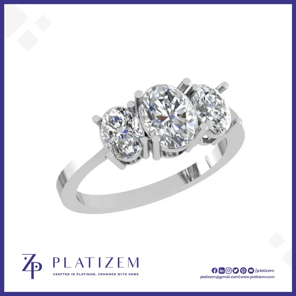 Bold Oval Diamond Trilogy Ring