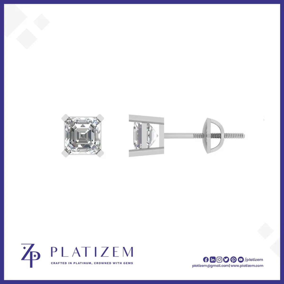 1.8 Carat Asscher Cut Diamond Studs for Women