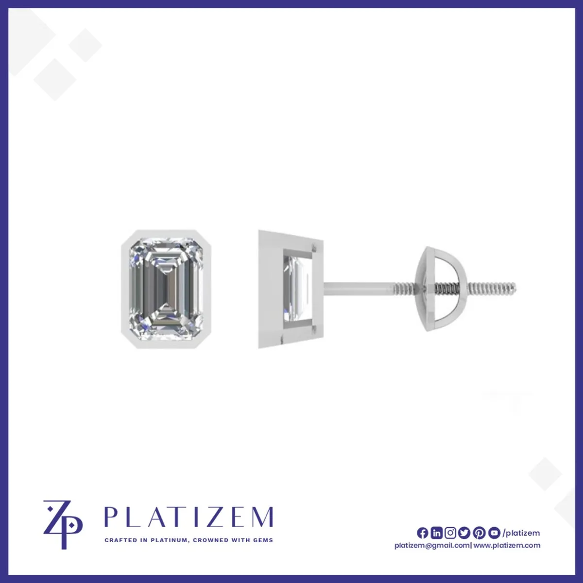 1.8 Carat Emerald Cut Diamond Studs for Women