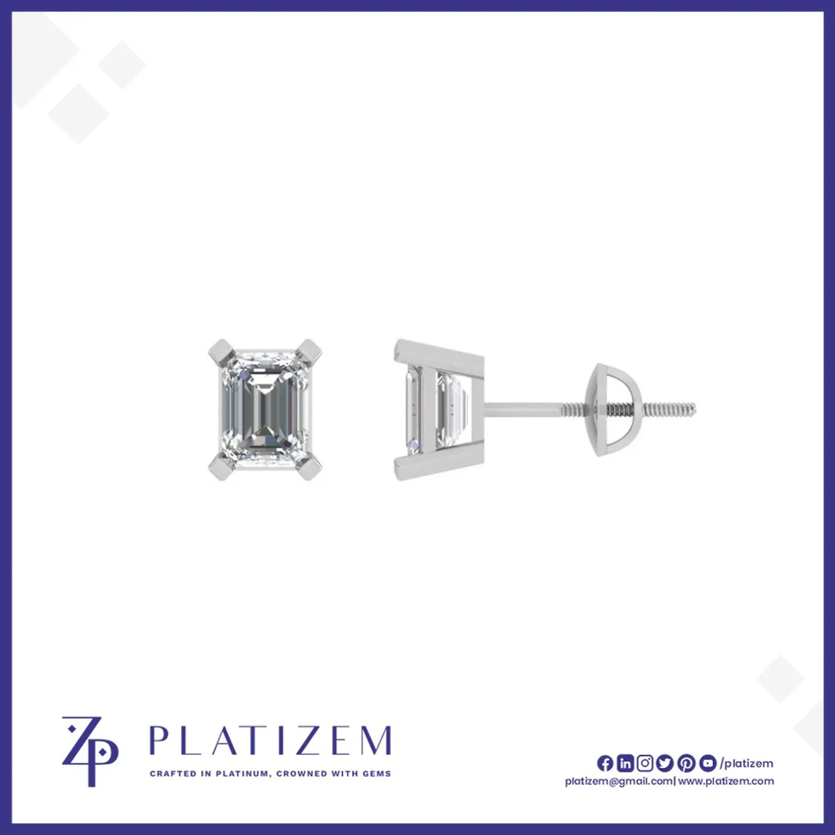 Bold Emerald Cut Diamond Studs for Women