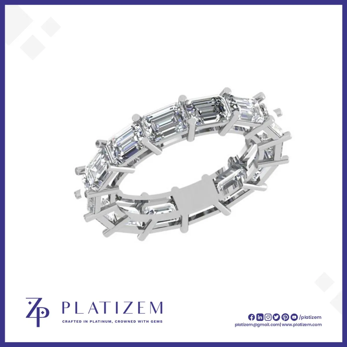 Emerald Cut Eternity Diamond Ring Band
