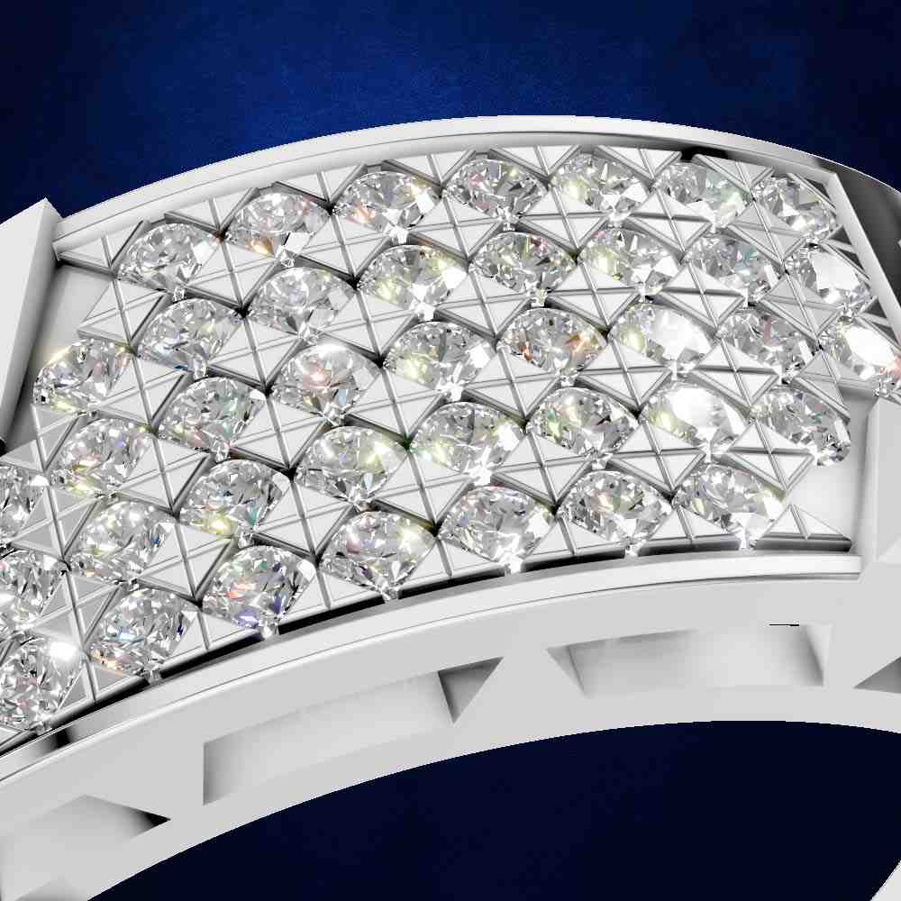 Laboratory Created Diamond Pave Wedding Band