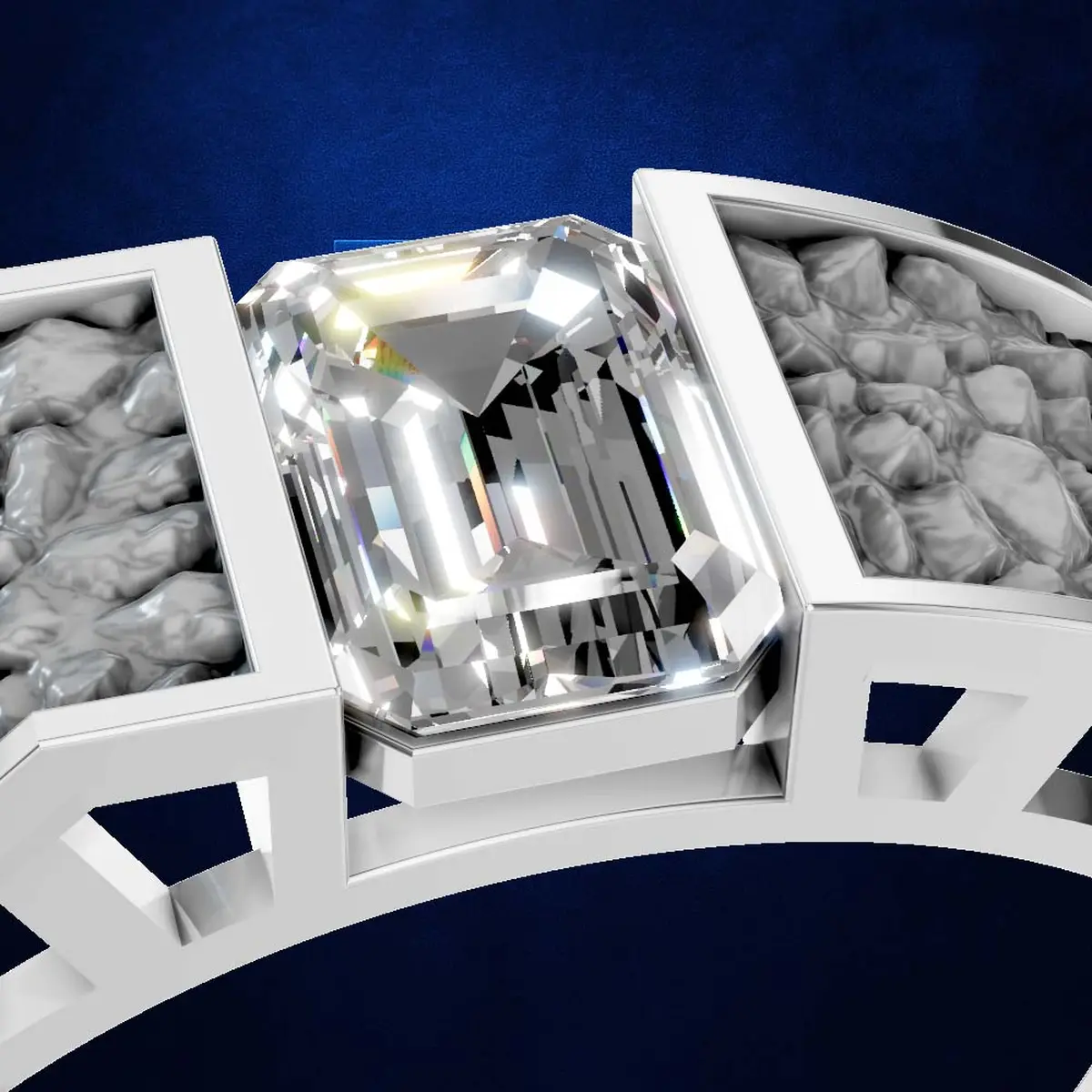 1 Carat Emerald Cut Laboratory Created Diamond Ring