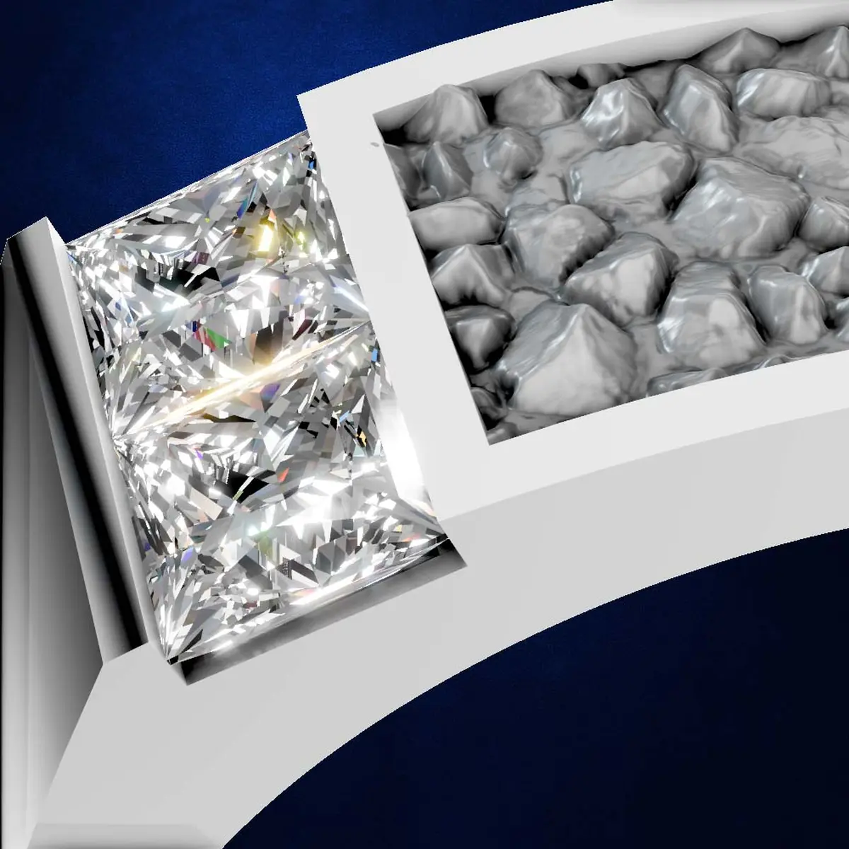 Princess Cut Laboratory Grown Diamond Mens Ring