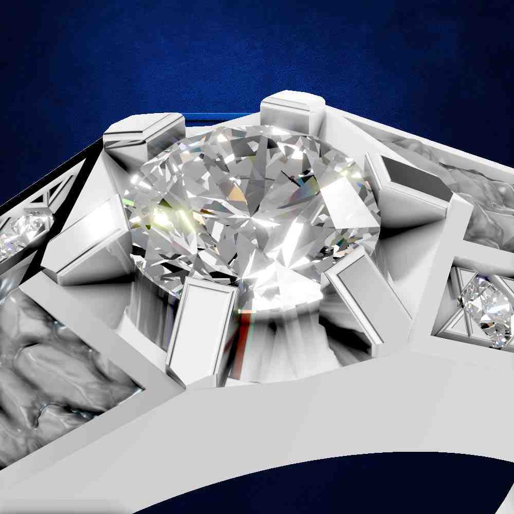 Round Laboratory Grown Diamond Mens Ring