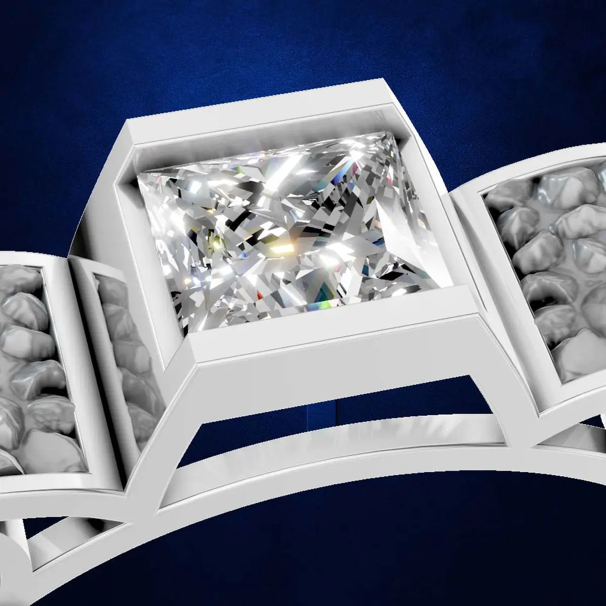 Princess Cut Laboratory Grown Diamond Wedding Ring