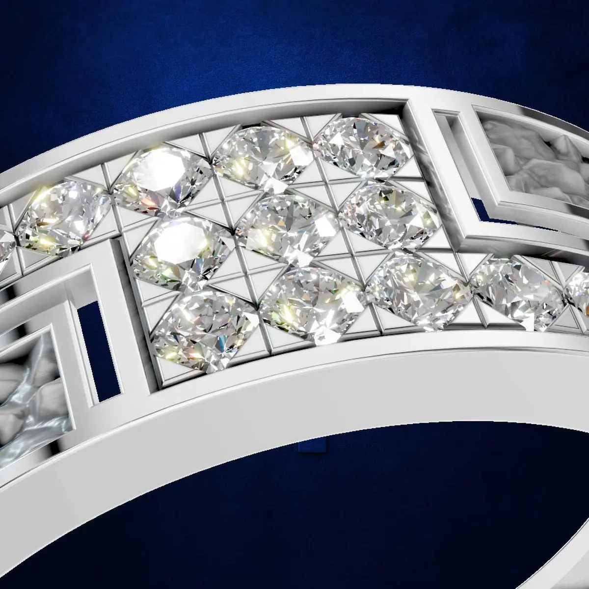 Laboratory Grown Diamond White Gold Wedding Band