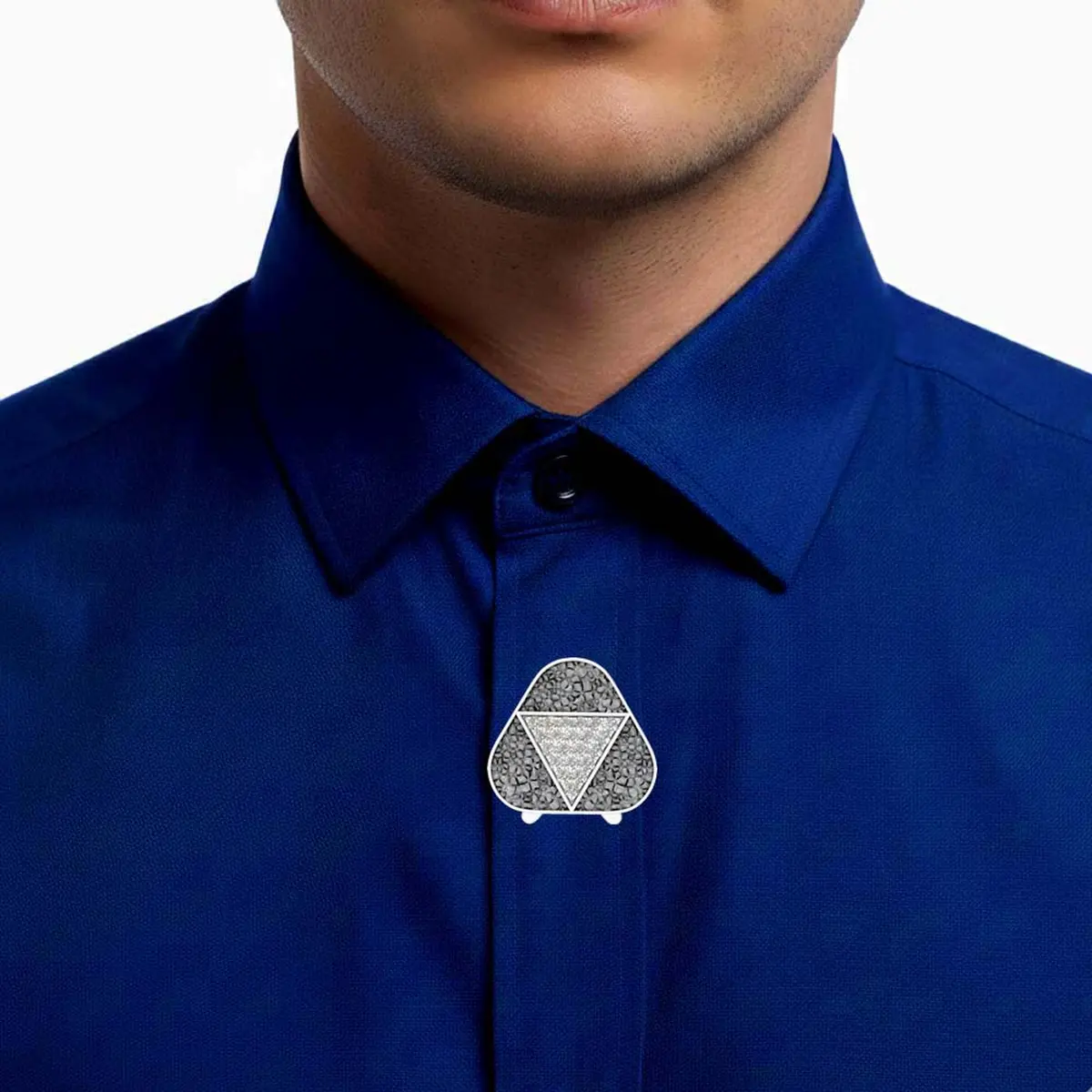 Laboratory Grown Diamond Triangle Button 18K Gold Iced Hip Hop Jewelry Designer Shirt Button Luxury Style