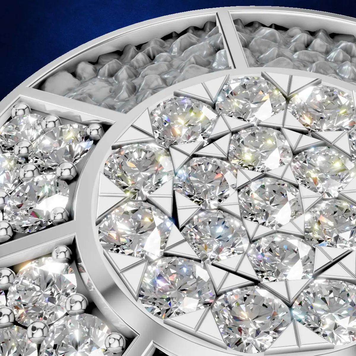 Round Diamond Studded Button Solid Gold Premium Shirt Jewelry