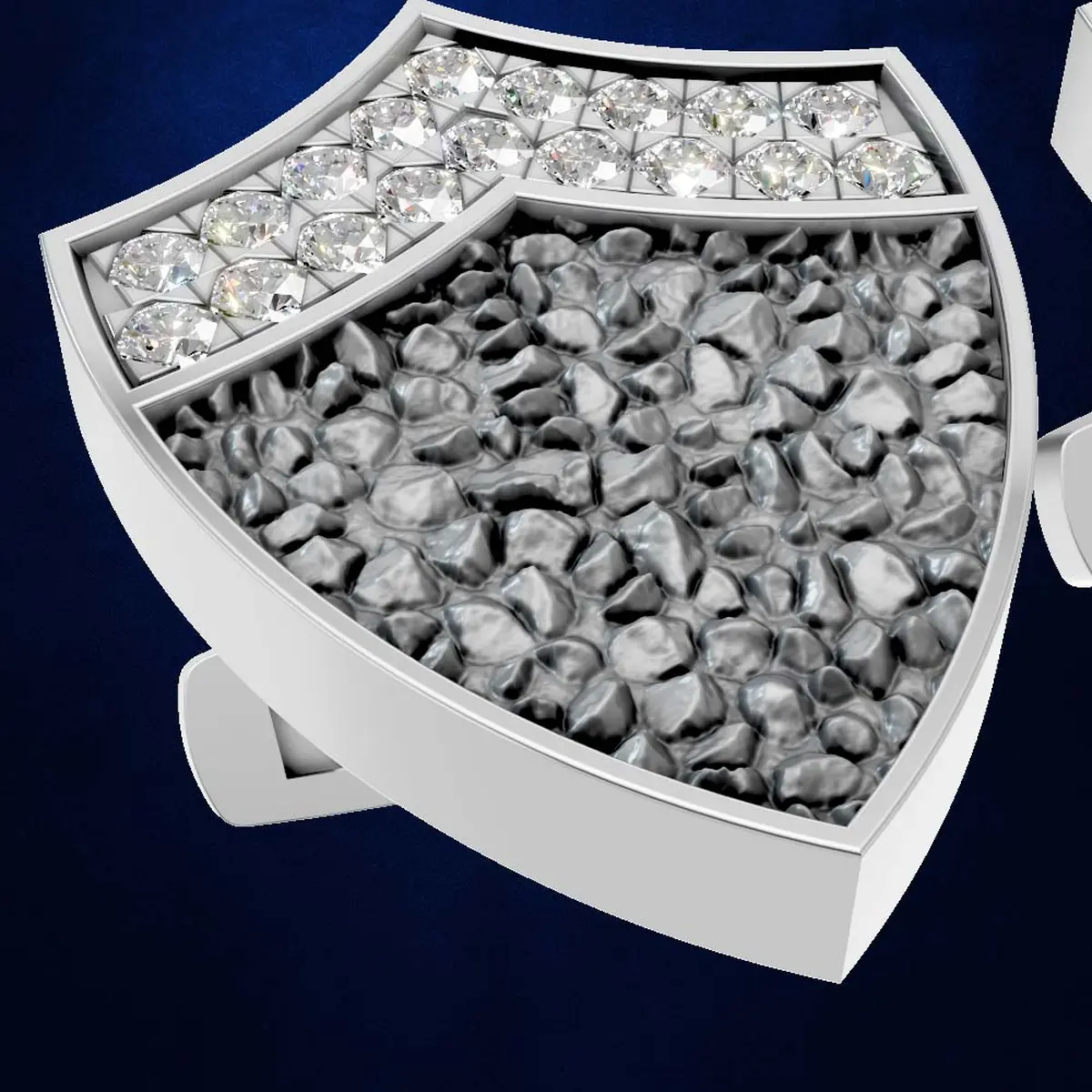 Shield Shaped Cufflinks for Men 18K Gold Laboratory Grown Diamond Iced Luxury Designer Formal Jewelry Gift