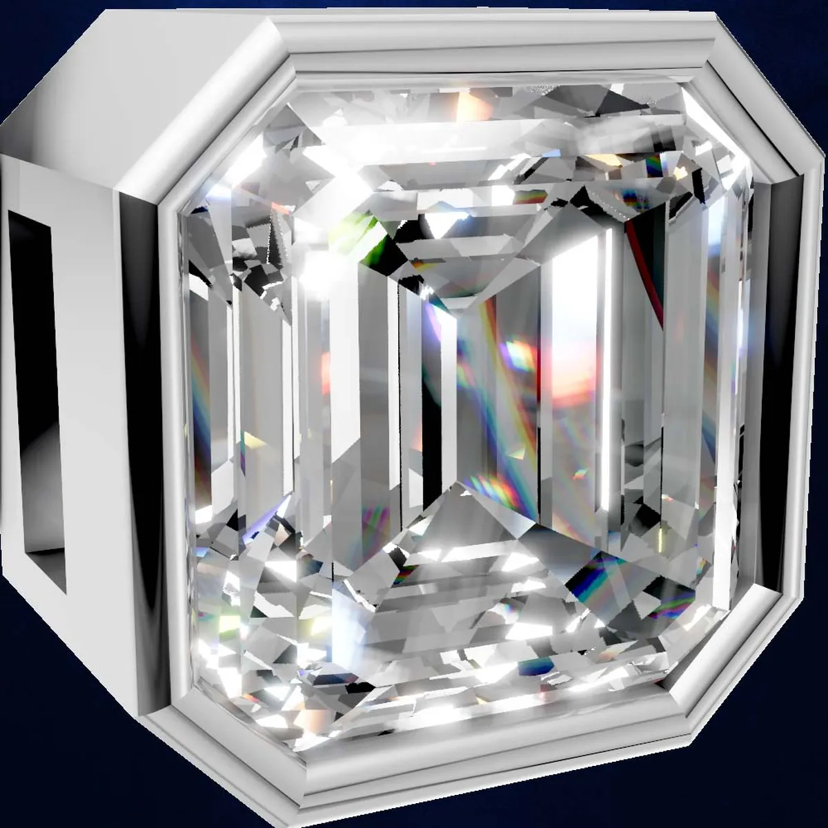 Emerald Cut Bezel Set Lab Grown Diamond Earrings for men