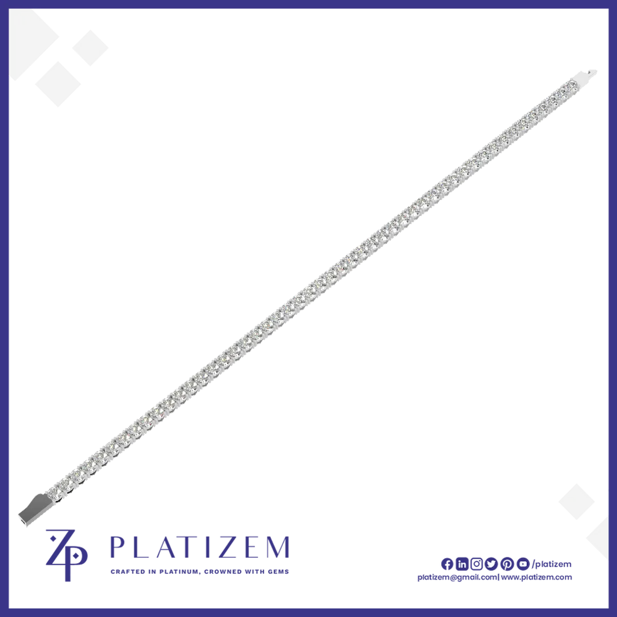 Round Cut Lab Made Diamond Tennis Bracelet for Men and Women