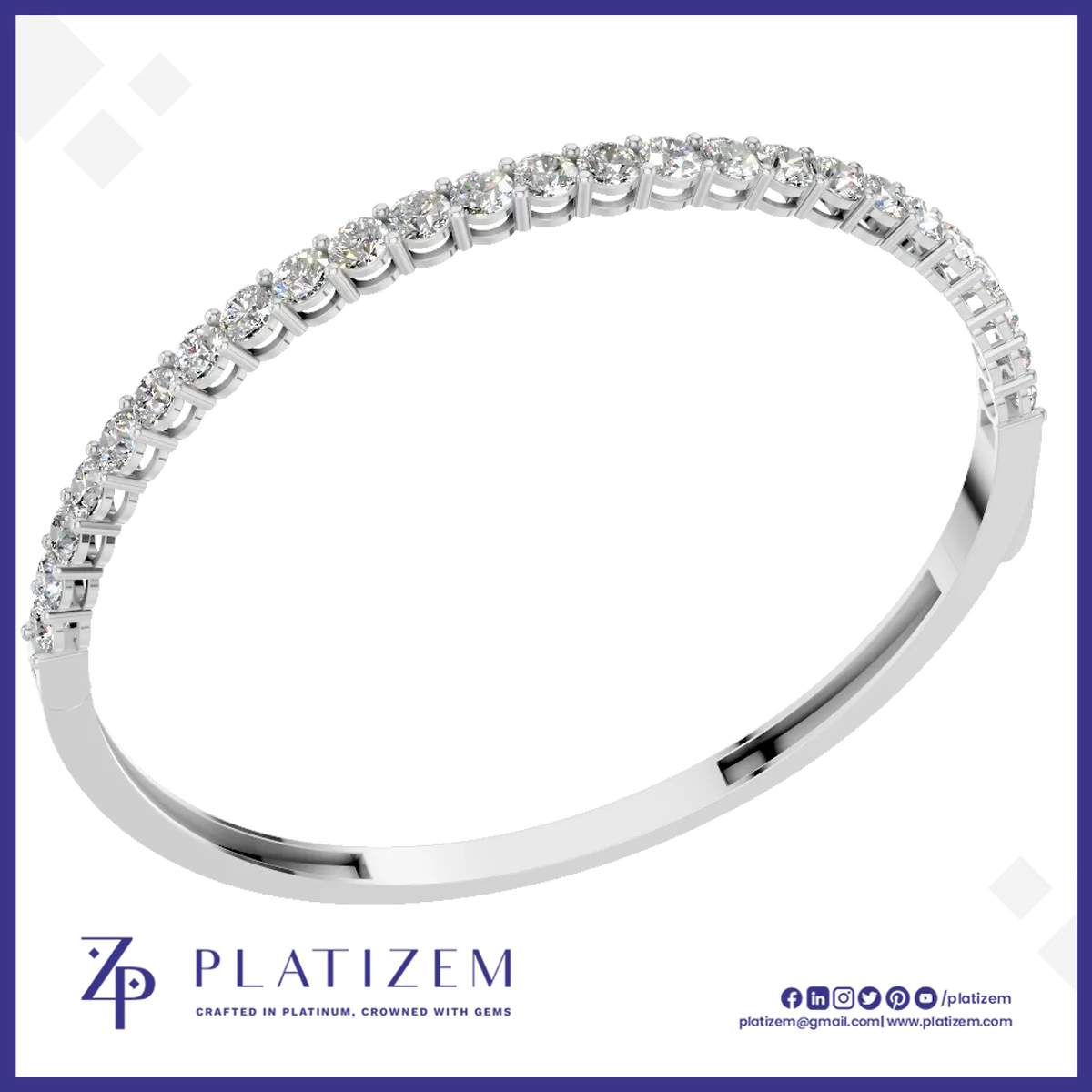 Lab Grown Diamond Tennis Bracelet � Round Stone Prong Setting