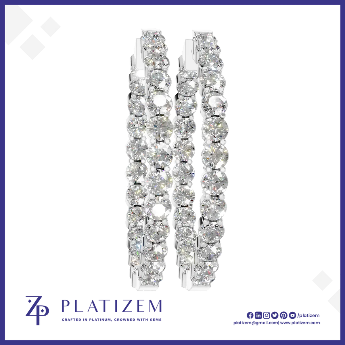 Round Brilliant Cut Lab Created Diamond Hoop Earrings