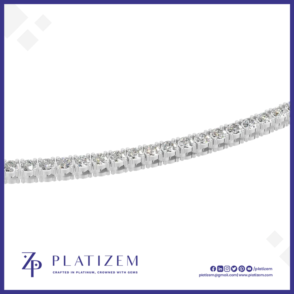 Round Cut Lab Grown Diamond Tennis Necklace Chain