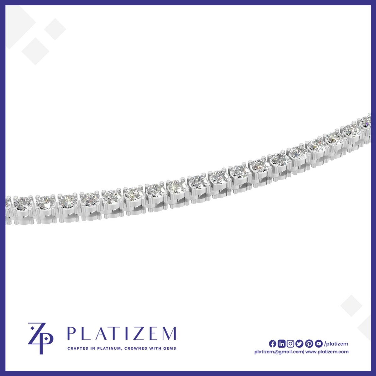 2mm Lab Grown Diamond Tennis Necklace for Men and Women