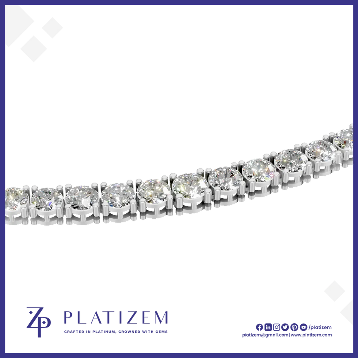 Graduated Round Cut Lab Grown Diamond Tennis Necklace