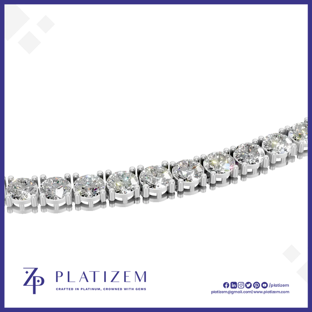 Round Cut Lab Grown Diamond Tennis Necklace Graduated