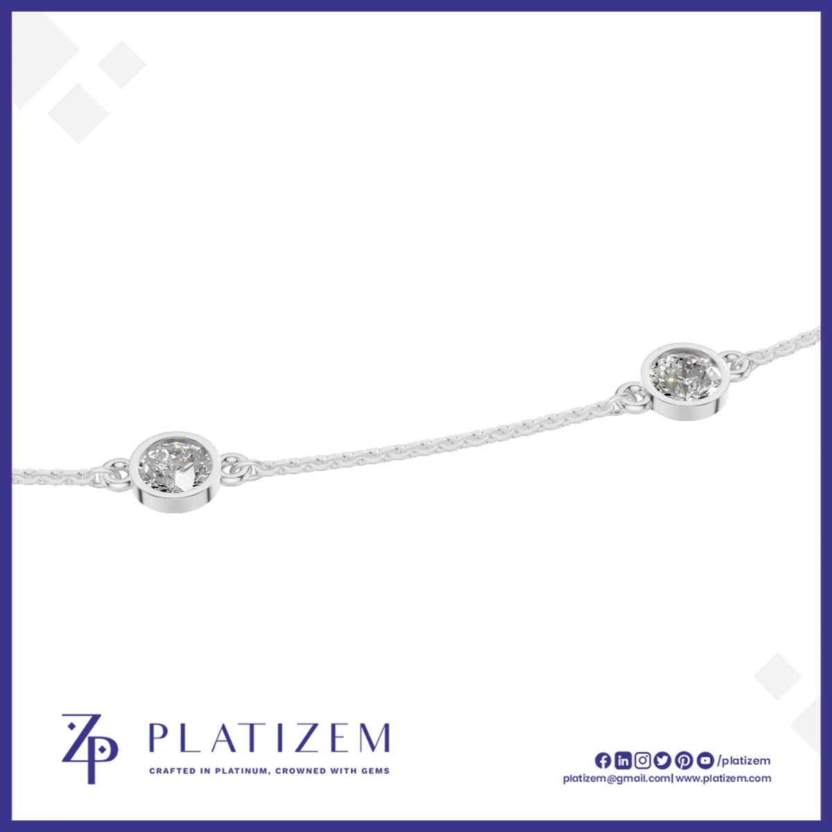 Round Cut Lab Grown Diamond Link Chain Necklace for Women