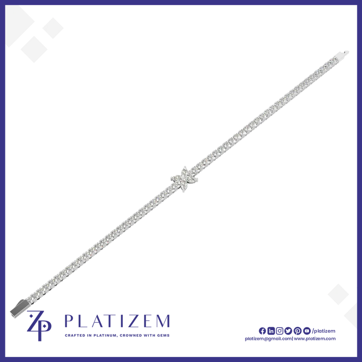 Butterfly Lab Grown Diamond Tennis Bracelet for Women