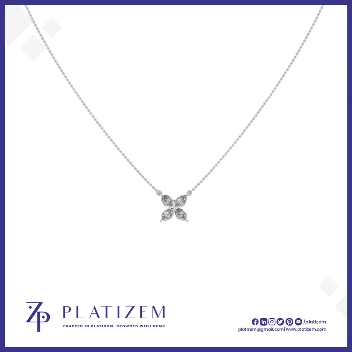 1 Carat Marquise Diamond Windmill Pendant Necklace for Women