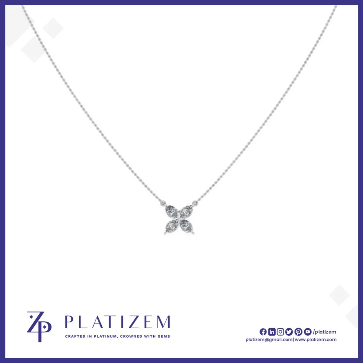1 Carat Uniform Marquise Diamond Butterfly Pendant Necklace for Women