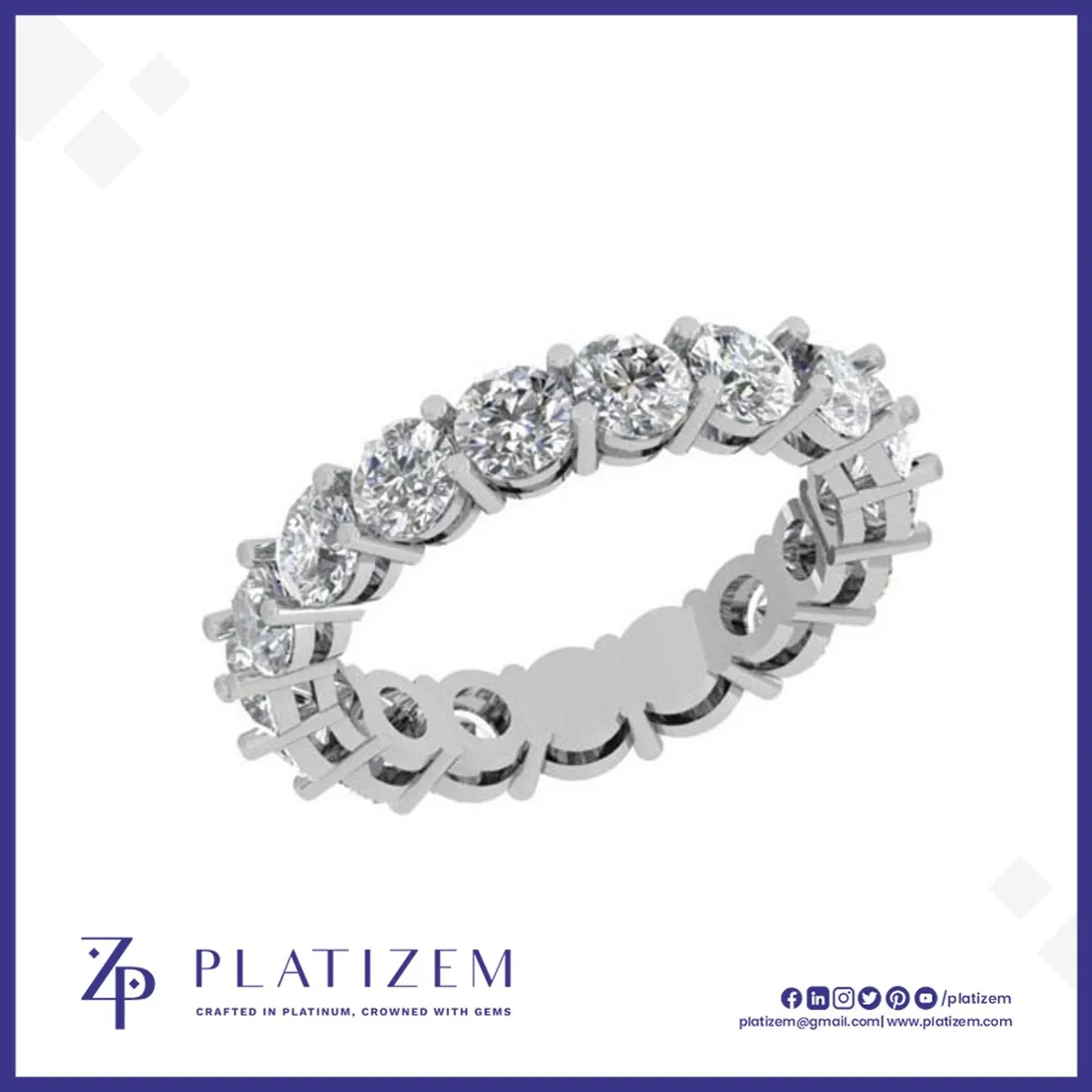 Round Diamond Eternity Band Ring for Women