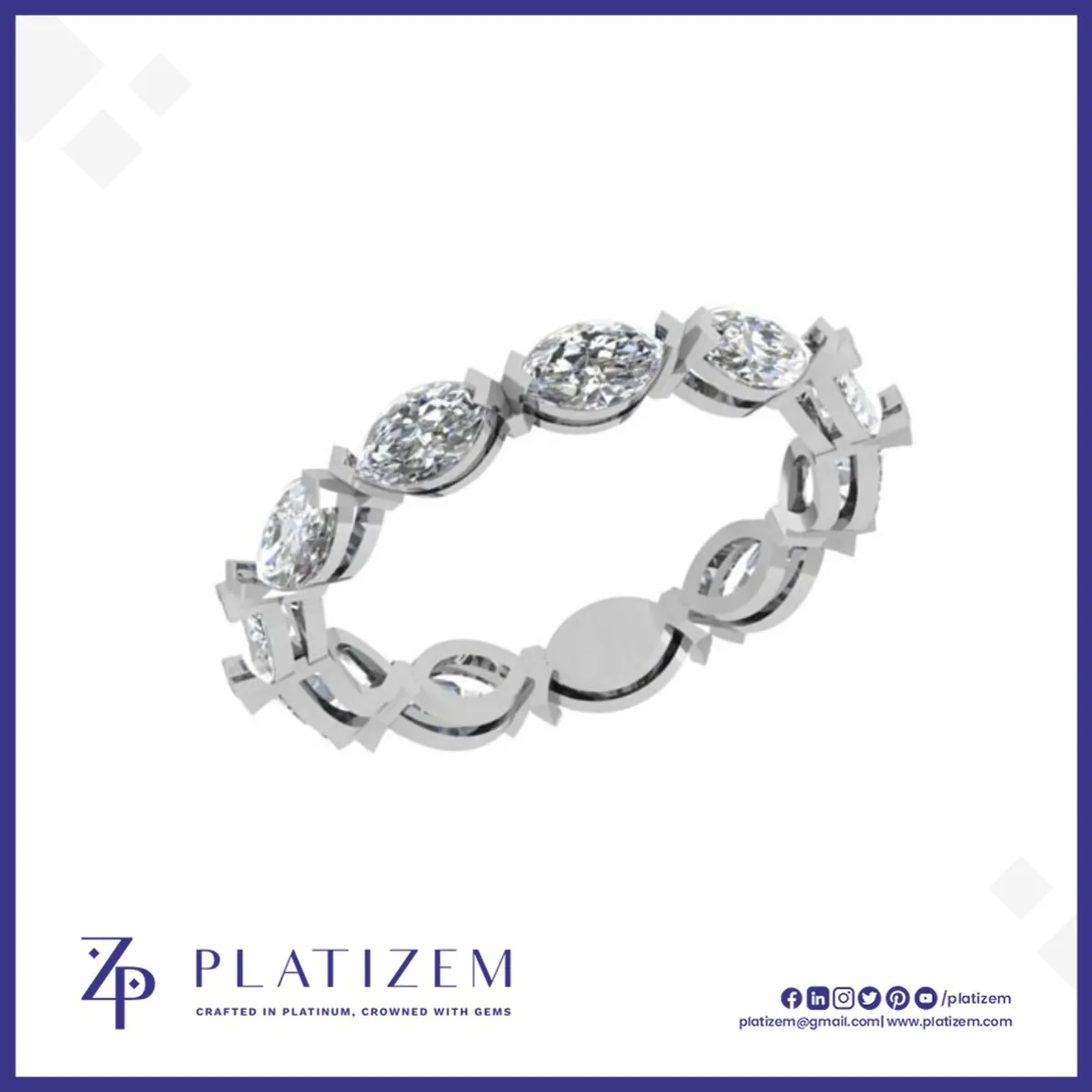 2 Carat Marquise Diamond Woven Eternity Band for Women