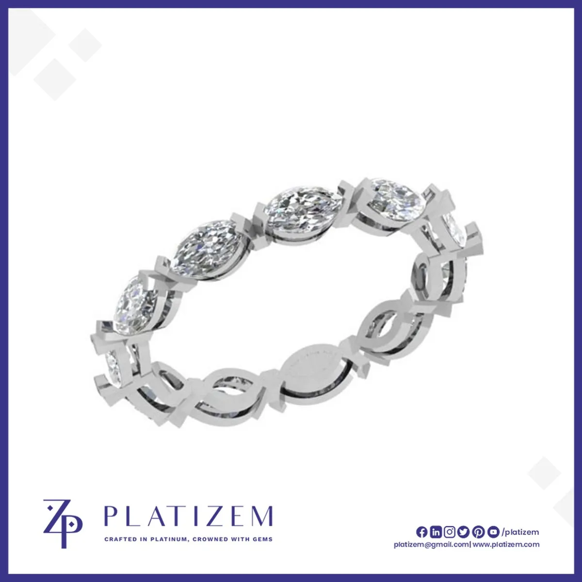 2 Carat Marquise Diamond Twist Eternity Band for Women