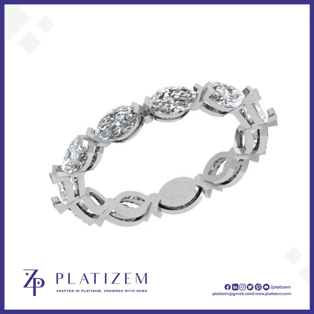 2.5 Carat Marquise Diamond Bold Eternity Band for Women