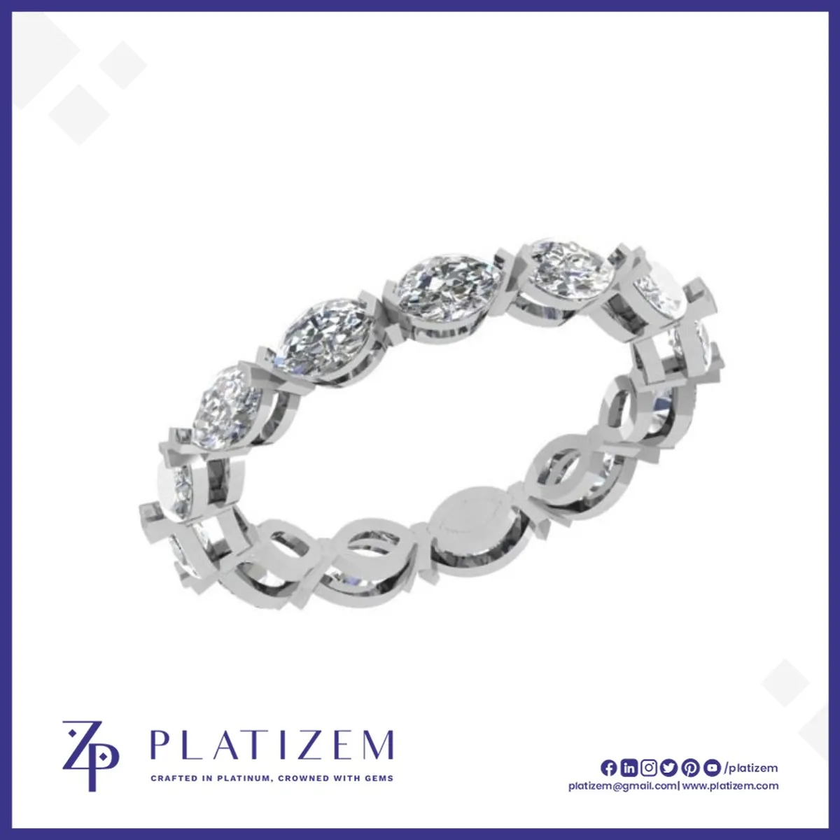 2 Carat Uniform Marquise Diamond Full Eternity Band for Women