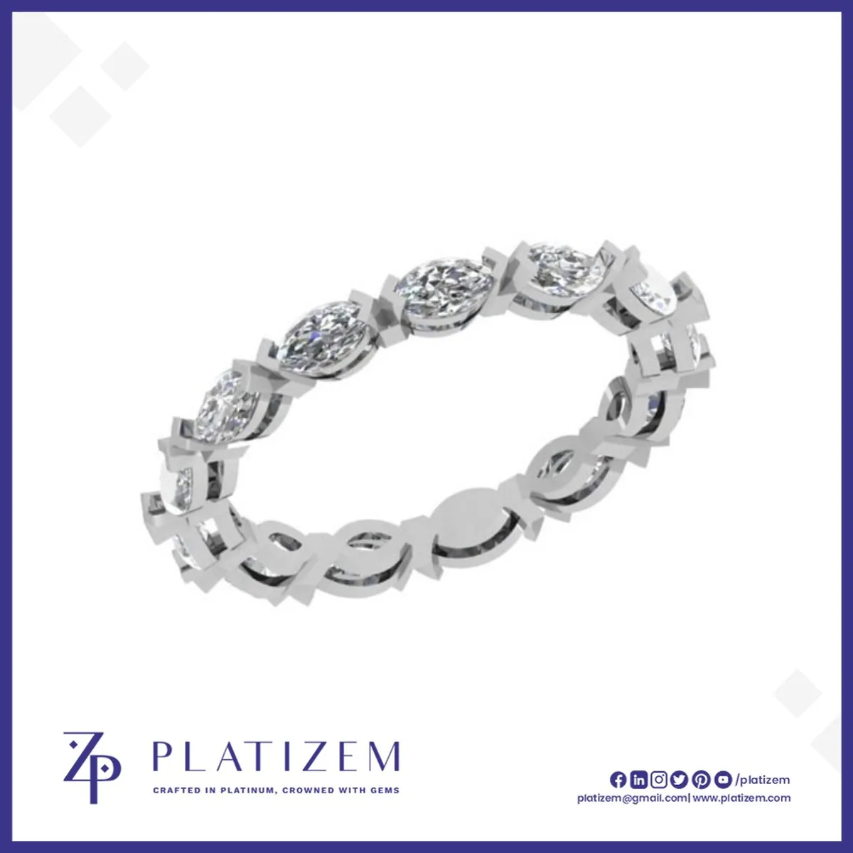 1.5 Carat Uniform Marquise Diamond Eternity Band for Women