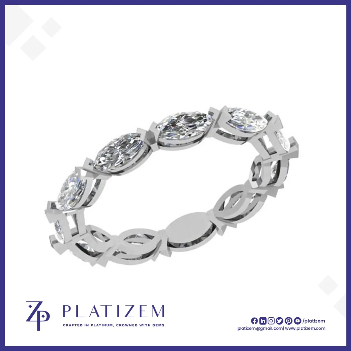 Marquise Diamond Interlock Eternity Band for Women
