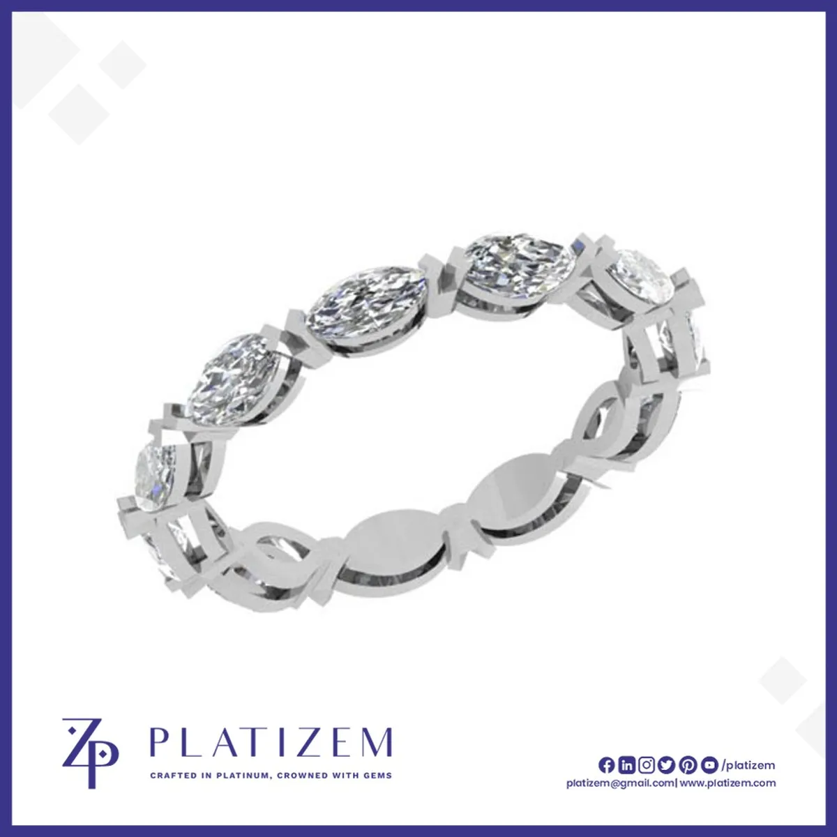 Marquise Diamond Twist Eternity Band for Women