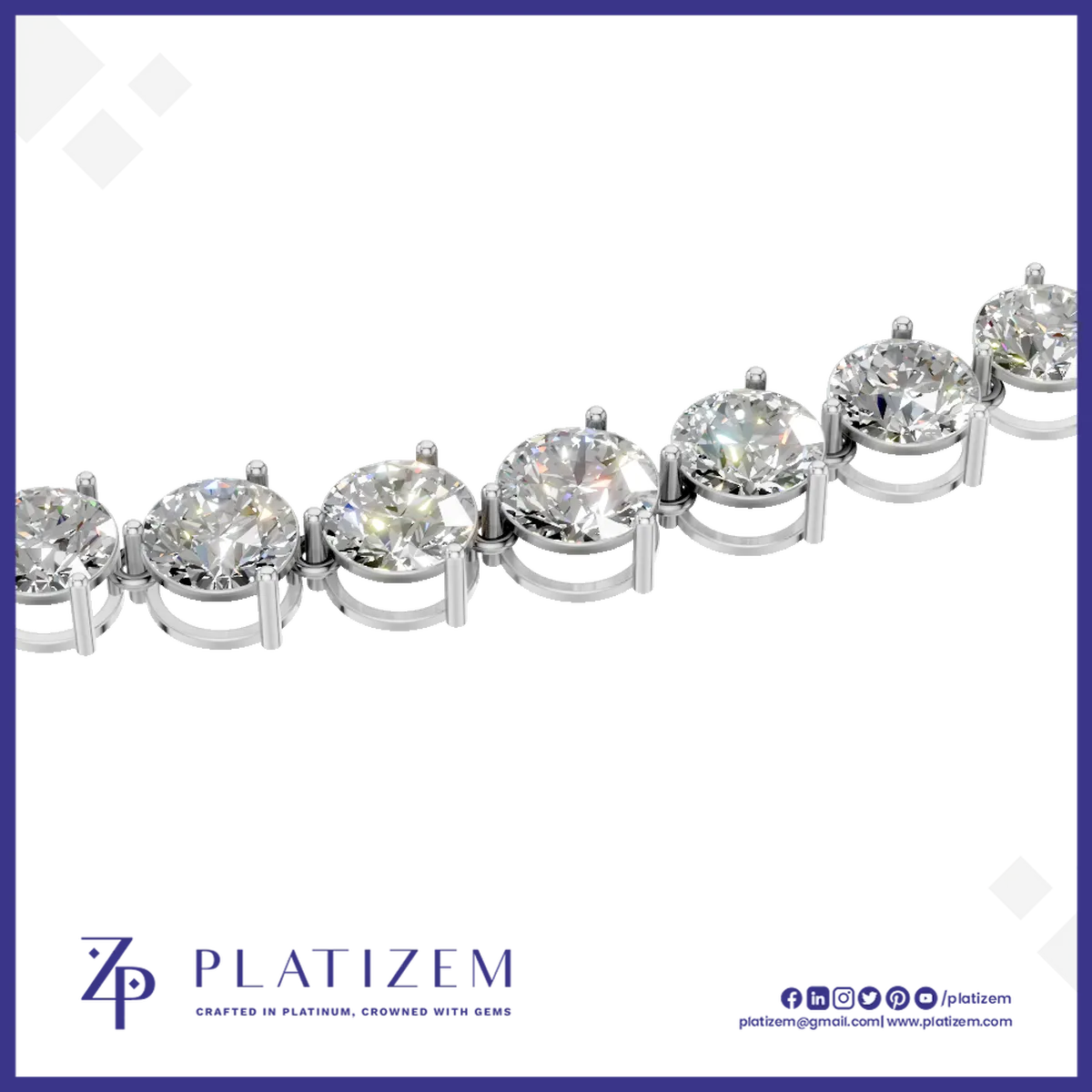 Round Diamond Tennis Necklace with Sizeable Graduated Round Diamonds