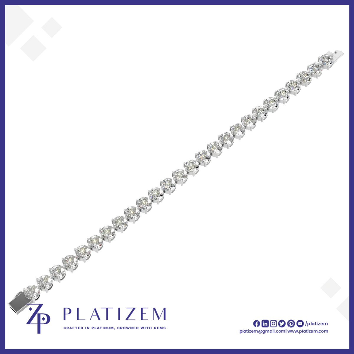Round Diamond Tennis Bracelet Featuring Large Prong Set Round Diamonds