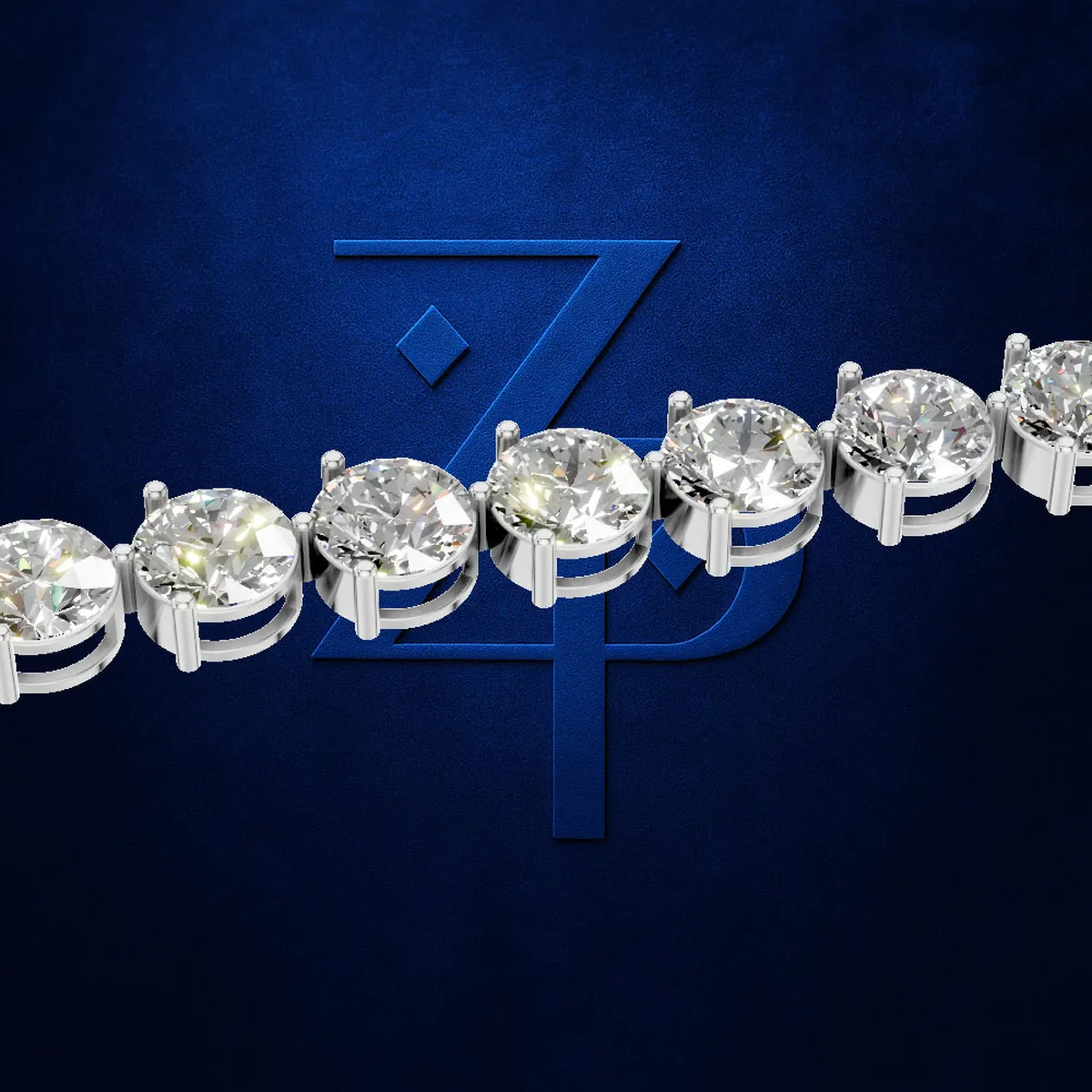 Round Diamond Tennis Bracelet Featuring Large Prong Set Round Diamonds