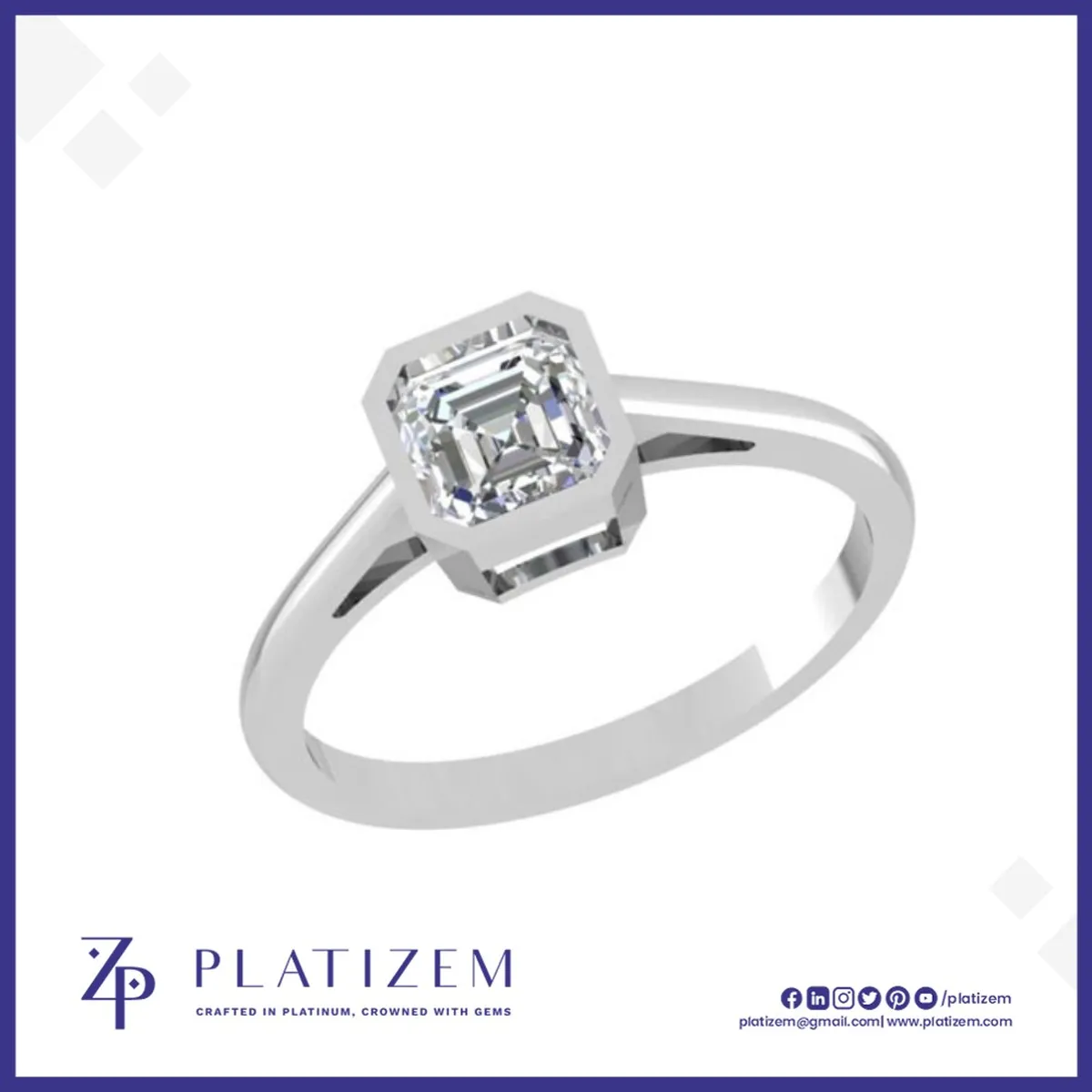 Asscher Cut Solitaire Ring for Women