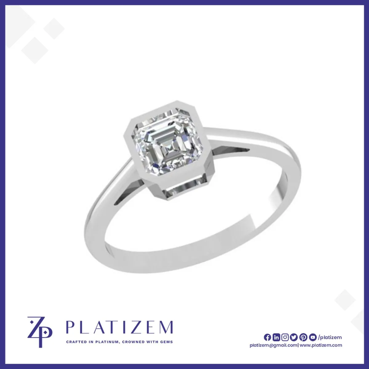Asscher Cut Bold Solitaire Ring for Women