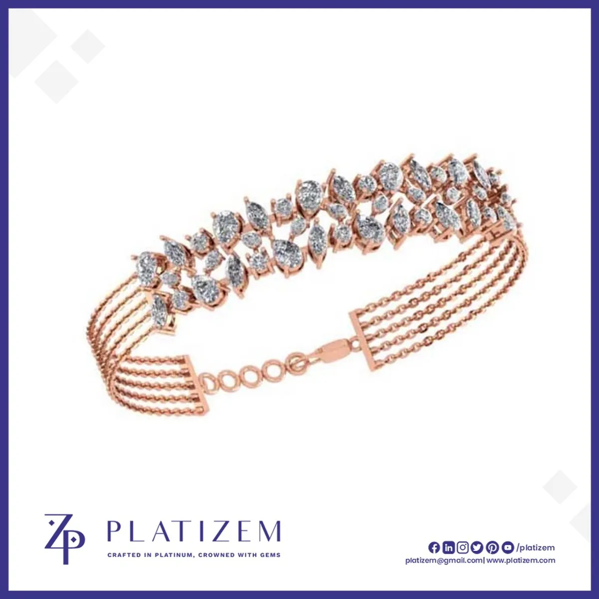 Mixed Shape Diamond Cluster Tassel Necklace for Women